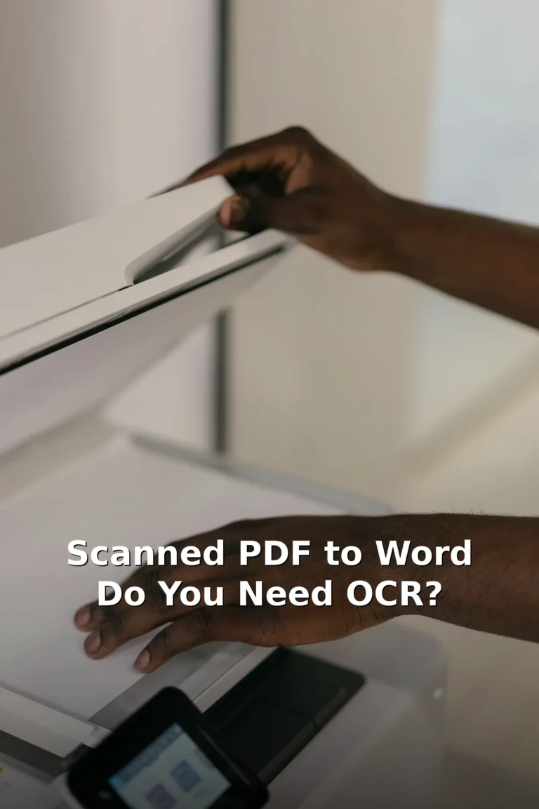 Scanned PDF to Word: How to Tell If You Need OCR (and What to Do)